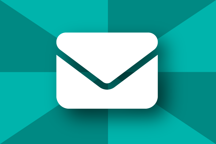 envelope over green background