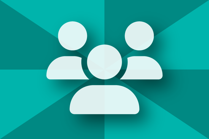 people icons over green background